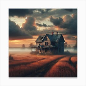 Abandoned House In The Field Canvas Print