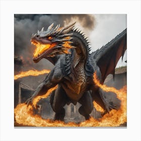 Fire Breathing Dragon Canvas Print