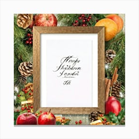 Calligraphy Style Script Rendering Of A Christmas Themed Message Set Within An Ornate Wooden Frame (5) Canvas Print