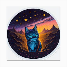 Cat Colored Sky (23) Canvas Print