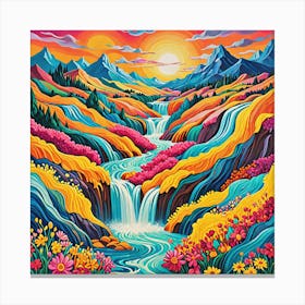 Waterfall Painting 4 Canvas Print