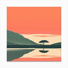 A Lake Nakuru In Kenya Minimal Illustration 1720351469 2 Canvas Print