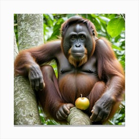 Orangutan In The Forest Photo Canvas Print