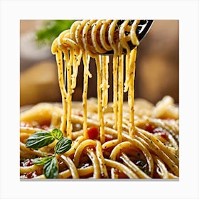 Spaghetti With Tomato Sauce Canvas Print