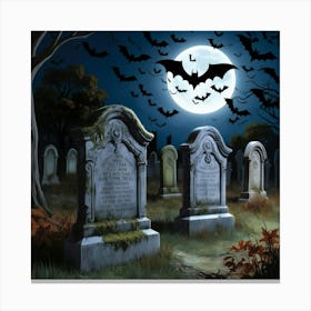 Halloween Graveyard Canvas Print