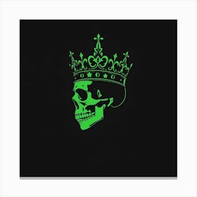 Green Skull With A Crown Canvas Print