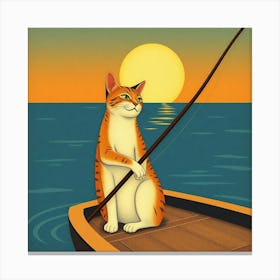 Fishing Cat Canvas Print