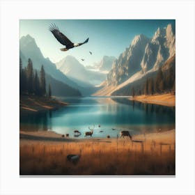 Eagle In The Mountains 1 Canvas Print