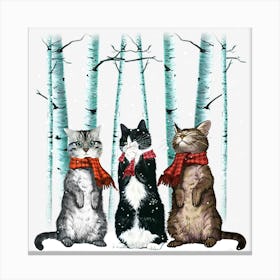 Cat 3 winter tree Canvas Print