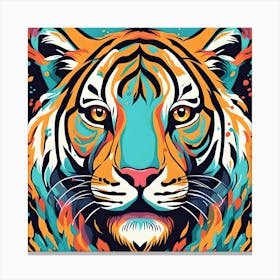 Vintage Tiger Portrait Canvas Print