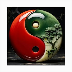 A Harmoniously Balanced Symmetric Yin Yang Symbol A Vivid Spectacle Rendered In Stark Contrast Bet Canvas Print