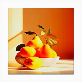Close up on pear seasonal fruit for winter, Pears In A Bowl Canvas Print