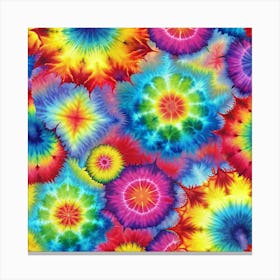 Seamless Pattern Of Psychedelic Tie Dye Circles Canvas Print