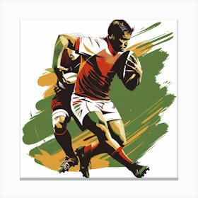 Rugby Player Running 3 Canvas Print