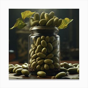 Jar Of Almonds Canvas Print