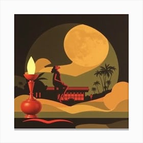 Moonlight In The Desert Canvas Print