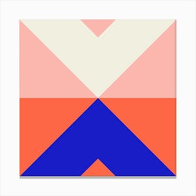 Split X Pink And Blue Square Canvas Print