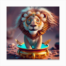 Texte Free Lion Photo Cinematic (1) Canvas Print