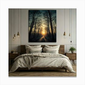 Sunrise In The Woods Canvas Print