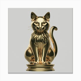 Gold Cat Statue Canvas Print