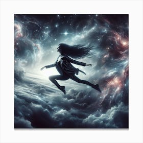 Girl In Space 3 Canvas Print