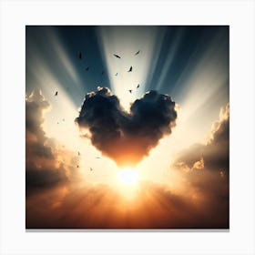 Heart Shaped Clouds Canvas Print