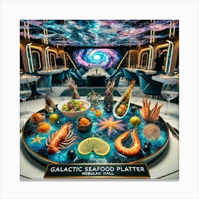 A Futuristic Dish Called Galactic Seafood Platters Canvas Print