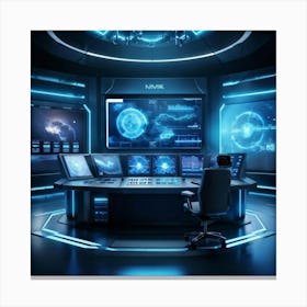 Futuristic Control Room Canvas Print