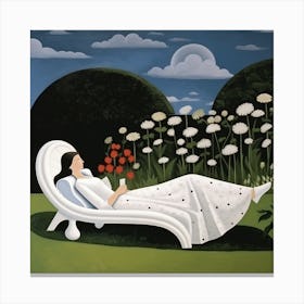 Woman In A Garden 2 Canvas Print
