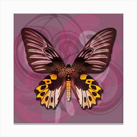 Mechanical Butterfly The Rippon S Birdwing Techno Troides Hypolitus On A Pink Background Canvas Print