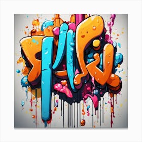 Vibrant Expressions: Dripping Typography and Graffiti Art in HD Canvas Print