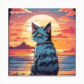 Sunset Cat Canvas Print