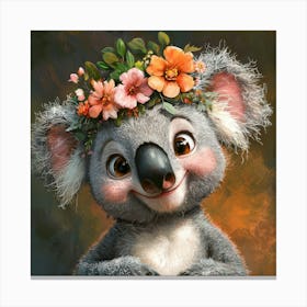 Koala With Flowers 3 Stampe su tela