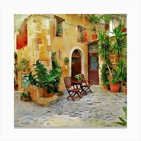 Courtyard In Greece Canvas Print