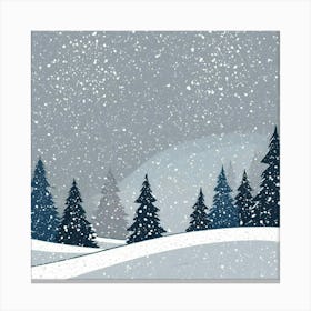 Snowy Winter Landscape Canvas Print