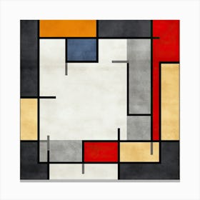 Quantum Quest: Mid Century Geometric Adventure Canvas Print