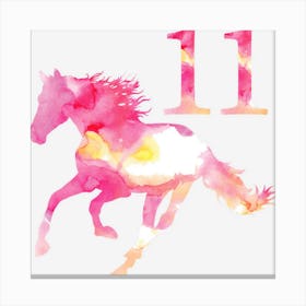 Kids 11th Birthday Horse Gift For 11 Year Old Girls Canvas Print