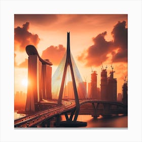 Sunset In Singapore 1 Canvas Print