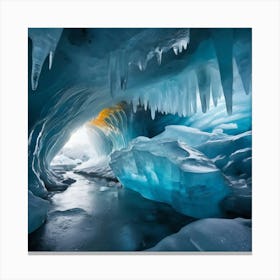 Ice Cave In Iceland paintings art print Canvas Print