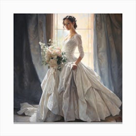 Bride By The Window Canvas Print