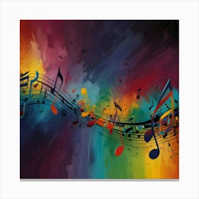 An Abstract Painting Depicting Musical Notes 2 Canvas Print