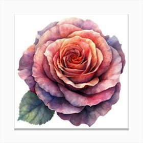 Watercolor Rose 1 Canvas Print