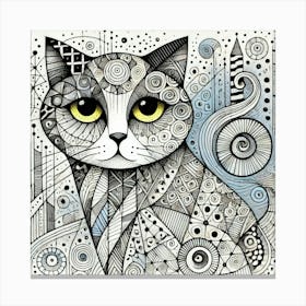 Cobblestone Curl City Cat Canvas Print