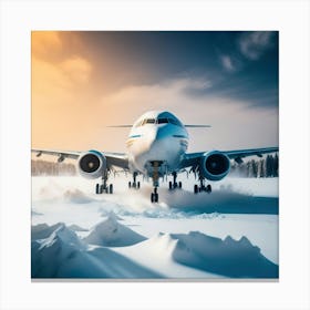 Airplane On Snow (4) Canvas Print