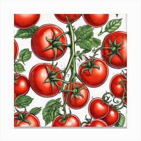 Red Tomatoes On The Vine Canvas Print