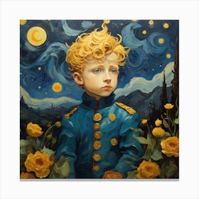 Van Gogh style, Little Prince Canvas Print