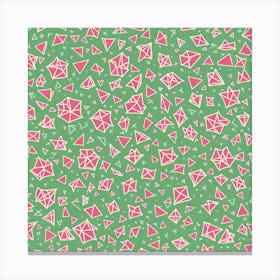 Pink And Green polygons, A Seamless Pattern, Flat Art, 164 Canvas Print