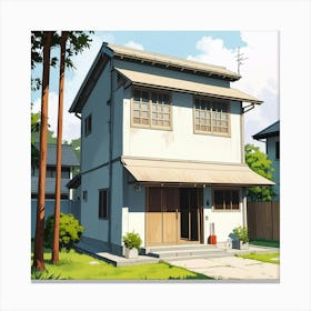 Japanese House Art Print 2 Canvas Print