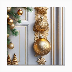 Christmas Door Decoration Canvas Print