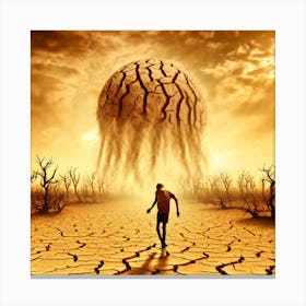 Man Walking In The Desert Canvas Print